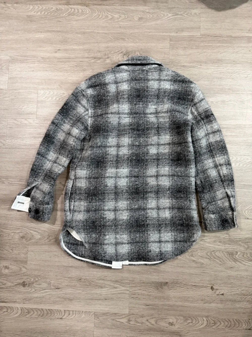 Wilfred Free Gray Textured Wool-Blend Jacket Shacket